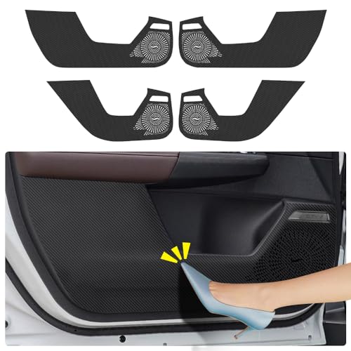 LUNQIN Car Door Anti Kick Pad for Honda CR-V CRV 2023 2024 2025 Hybrid Accessories Carbon Fiber Style Leather Sticker Door Sill Protector Cover Edge Guard Side Mat Interior Decoration Dirty Stickers