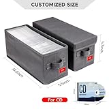 NUSWOR Upgrades CD Storage Box - Perfect CD Case Storage Solution, Stackable CD Organizer with Lid, 4Pack CD Holder 14.37 x 5.5 x 6.3 Inches - Holds 140 Jewel Cases - Grey