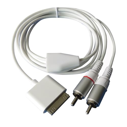 elytronic 30 Pin Male Jack Cable to 2 RCA Audio Cable for Pod Phone 4 (5ft)
