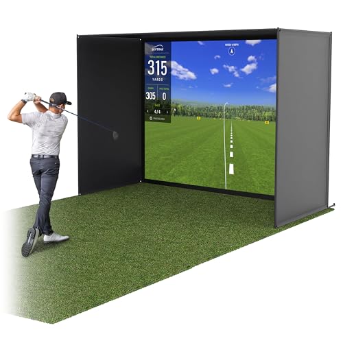 GoSports 10 x 8 ft Golf Simulator Enclosure Net - Complete Set with Frame and HD Impact Screen Kit