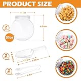 Sunnyray 2 Sets 51 oz Halloween Plastic Candy Jars for Candy Buffet Candy Bar Containers for Christmas Party with Scoops and Tongs Clear Cookie Jars with Lids for Table Buffet Sugar Party Display