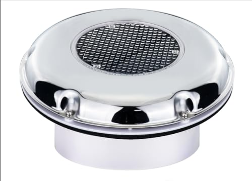 Besramtic Solar Powered Ventilation Fan Exhaust Stainless Steel with Battery Switch for Marine Boat 8.5 Inches