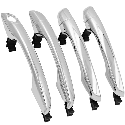 Chrome Exterior Door Handles, 4PCS Front Rear Left Driver Right Passenger Outside Door Handle Compatible with 2017 2018 2019 2020 Hyundai Elantra Sedan, Replace 82651-F2020 82651-F2010 82661-F2010