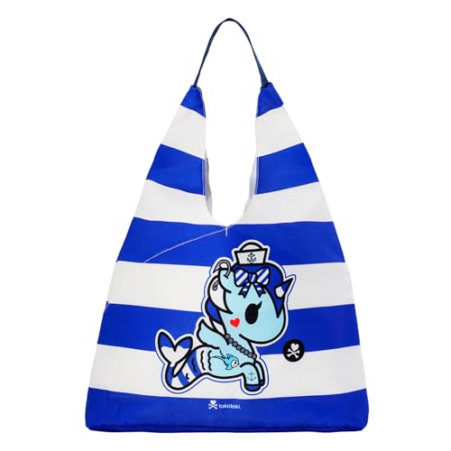 Tokidoki Unicorno Tote Bag Shoulder Bag Canvas Purses for Women Cute Mermicorno Shopper Bag Handbag Travel Purse(Blue)