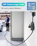 Level 2 EV Charger(32A, 240V, NEMA 14-50 Plug), Portable SAE Electric Car Charger with 25ft EV Charger Extension Cord, Adjustable Current, Home Outdoor Level 2 Mobile Electric Vehicle Charging Station