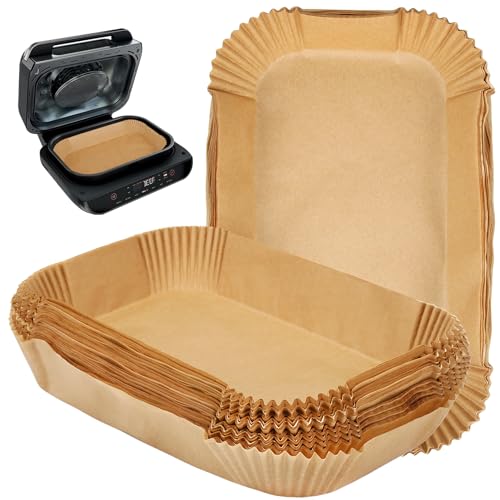 BYKITCHEN Air Fryer Liners for Ninja FG551/DG551/IG651 Foodi Smart XL Indoor Grill, Set of 100, Rectangle Air Fryer Parchment Paper Liners, Ninja Foodi XL Grill Accessories