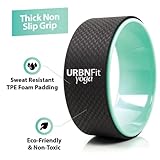 URBNFit Yoga Wheel - 12-Inch Roller Designed for Stretching & Flexibility to Help Back Aches & Tension - Made w/Durable Materials & Soft Foam Padding, Yoga Strap Included