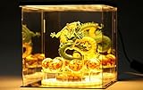 Shenron Figure Dragon Shenlong Statue Set + 3.5cm Crystal Balls + Acrylic Shelf Charging Light or Acrylic Display Business Halloween Christmas Holiday & Birthday Home Decoration (Set C), LT001-Set C