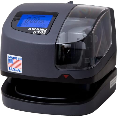 AMANO TCX-35 Time Clock for Employees, Electronic Punch Clock for Small Business, Made in USA