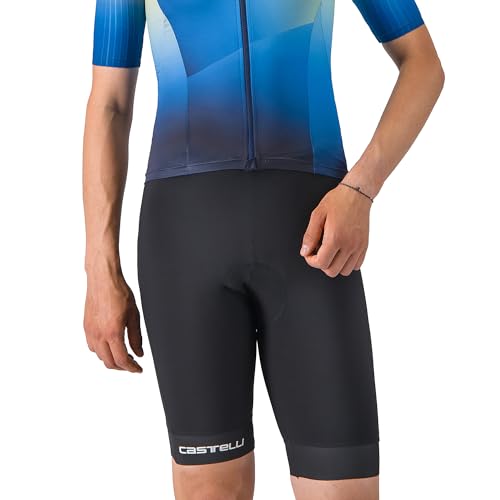 CASTELLI Men’s Tri Short, Cycling Race Swim Bike Run, Aerodynamic Triathlon Short with Tri Seat Pad & UPF 50+ - Black - Medium