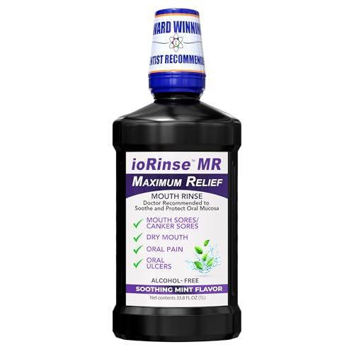 ioRinse MR: The Most Dentist & Oncologist-Recommended Oral Ulcer Rinse of its Kind. Maximum Relief of Oral Mucositis, Mouth Sores, Dry Mouth, Canker Sores, Mouth Irritation & Cancer patients, Mint 1 L