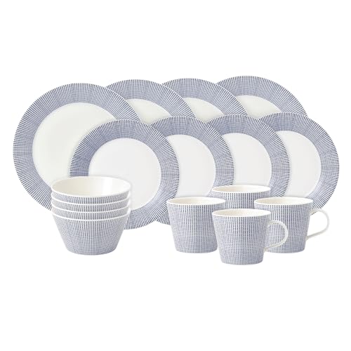 Pacific 16pce Dinnerware Set Blue Dots