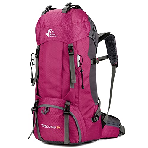 Bseash 60L Waterproof Hiking Camping Backpack with Rain Cover, Large Outdoor Sport Travel Daypack Rucksack for Climbing