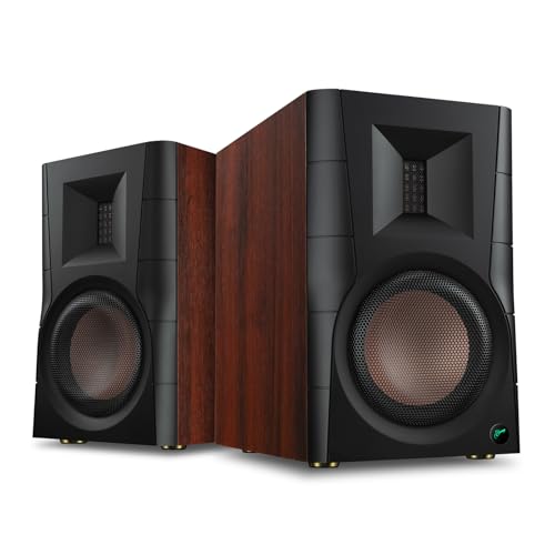 HiVi-Swans D200 Bluetooth Powered Bookshelf Speakers - Studio Monitor Speakers - Computer Speakers for TV/Turntable/PC/Monitor - 5 Inch Near Field 260w RMS - Wood Grain
