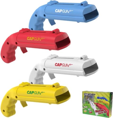 REDOMM 4PCS Cap Gun Bottle Opener, Unique Christmas Gift，Launcher Shooter Funny Shoots Gun Creative Beer Opener for Drinking Game Family Party Bar Outdoor Barbecue