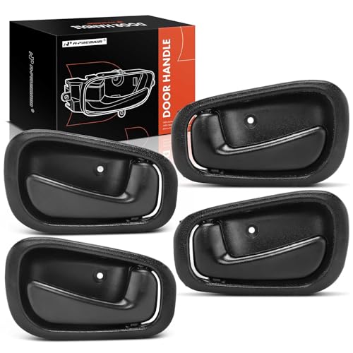A-Premium Inside Interior Door Handles Compatible with Toyota Corolla & Chevrolet Prizm, 1998 1999 2000 2001 2002, Textured Black, 4-PC Set, Front and Rear Driver and Passenger Side