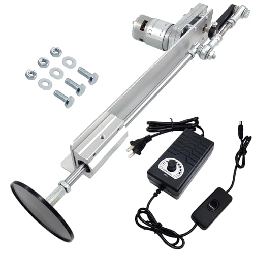 JQDML Reciprocating Linear Actuator, DC 24V Stroke 1.18"-6" Gear Adjustable Telescopic Motor DIY Motor with Speed Controller and Black Suction Cup(24V150MM120RPM)