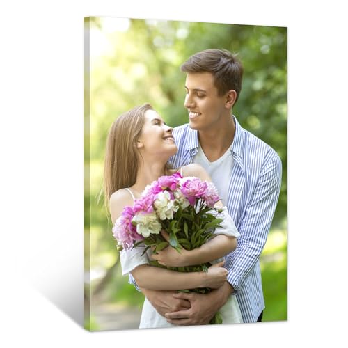 Personalized Canvas Wall Art (Framed 24“X 36”) Custom Canvas Prints with Your Photos Wall Art for Living Room,Bedroom,Couple Photo Prints for Christmas Gifts