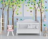 Giant Jungle Tree Wall Decal Tree Wall Sticker Removable Vinyl Sticker Mural Art Kids Room Nursery Bedroom Living Room Decoration (103.9x70.9)