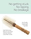 Ibiza Hair Boar Bristle Round Brush (B5-80mm) | Blonde Bristles & Cork Handle | Ideal for Color Treated Tresses | Soft Curls, Big Volume & Large Sections | Adds Shine for Long Styles