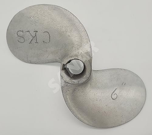 SANAR Aluminum Propeller for Longtail Mud Motor Long Tail Boat - Keyed Tapered Shaft (6.0")