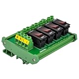 Rocker Switch Thermal Circuit Breaker Overload Protector 4 Channel Power Distribution Module DIN Rail Mount