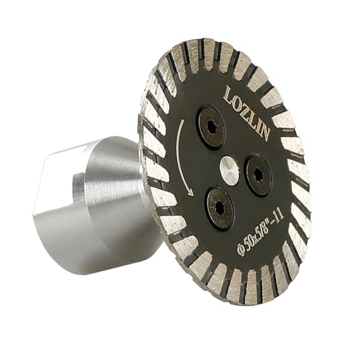 50mm Diamond Saw Blade (5/8-11 Arbor) with Removable Flange - Engraving & Grinding Disc for Granite, Marble, Stone, Concrete - Compact Carving Tool for Angle Grinders, Rotary Tools, and Power Drills