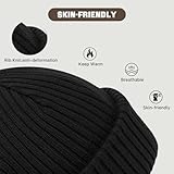 BROKIG Skull Cap 2 in 1 Black Balaclava Ski Mask Winter Balaclava Mask Warm Face Mask and Beanie Hats for Men Headwear(Black,1)