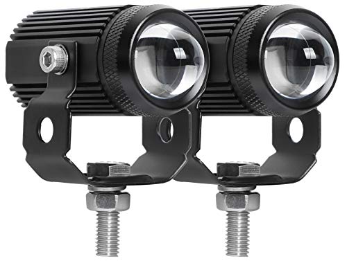 EXZEIT Led Driving Light for Motorcycle, High Low Beam Function 1.3'' Fog Lights Aux Light for Motorcycle e-Bike ATV UTV, 12/24V, 30W, 6000 Lumens 2 pcs (White Light)