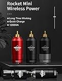 Mini Rocket Tattoo Machine Set Japan Motor cordless Battery Tattoo Rotary Machine Power RCA Interface Mini cordless Tattoo Pen,Black set