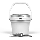 Barbarian Beverage Bucket, Double-Wall Vacuum Insulated Ice Bucket with Lid, Extra Large 7 Litre Capacity with Ice Scoop and Built-In Bottle Opener, White