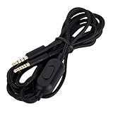 UNCLE LIGHT G PRO X G233 G433 G PRO Replacement Cable, Compatible with Logitech G PRO X G233 G433 G PRO Gaming Headsets, 3.5mm Headsets Aux Cord, Inline Mute, Volume Control, 2 Meters, Black