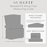 SureFit Cotton Duck Wingback Chair One Piece Slipcover, Chair Cover, Relaxed Woven Fit, 100% Cotton, Machine Washable, Gray