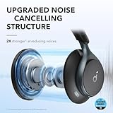 Soundcore by Anker Space One Active Noise Cancelling Headphones, with Headphones Case, 2X Stronger Voice Reduction, 40H ANC Playtime, App Control, LDAC Hi-Res Wireless Audio