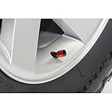 iPick Image for Nissan New Logo in White on Red Aluminum Cylinder-Style Tire Valve Stem Caps