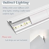 Jievmrs 6.6ft,10ft,16ft Led Channel for Led Strip Lights, Aluminum Baseboard Lighting Diffuser for Ceiling, Indirect Lighting Skirting Line Board for Home(9m/29.5ft)