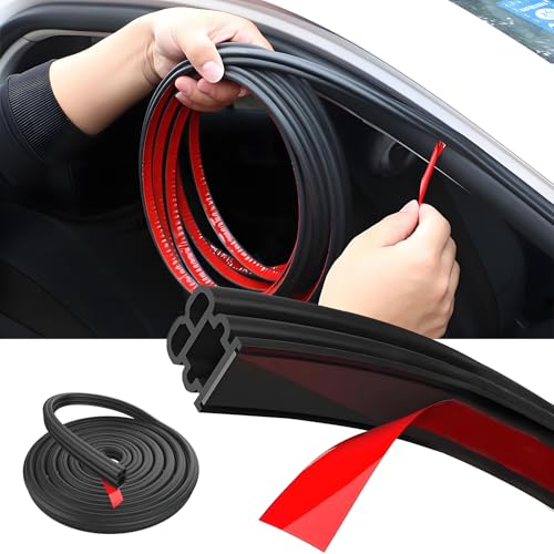 Upgraded Car Door Seal Strip, Thickened Rubber Auto Weather Stripping for Hoods,Trunks,Windows, Universal Auto Door Soundproofing Weatherstripping Car Accessories for Most Vehicle,Truck,SUV (52.5Ft)