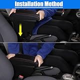 Car Armrest Box for Volkswagen VW Golf Hatchback 2010-2012 / Jetta 2007~2012 Accessories Center Console Organizer Arm Rest Double Layer Storage Space with 3 Charging USB Ports (Black stitching)