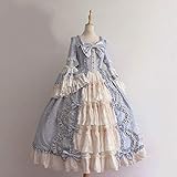 SHOPESSA Women's Victorian Gown French Lolita Dress Princess Costume Renaissance Dress Flare Sleeve Court Cosplay Blue