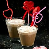 36PCS Valentine’s Day Heart Straws – Galentine's Day V-Day Love Crazy Loop Straw Party Supplies Drinking Decorations