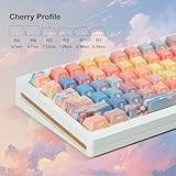 dagaladoo PBT keycaps 60 75 Percent,Shine Through Custom Key Cap,Double Shot Keyboard caps,130key Cherry Profile dye-sub Key caps for Machine Keyboard(Blue/Orange/Pink,only keycaps)