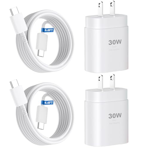 30W Phone 16 15 Charger Fast Charging,USB-C Wall Fast Charger Block Adapter with 6.6Ft USB C to C Fast Charging Cable Cord for Phone 16 15 Pro/16 15 Pro Max/15 Plus,Pro 12.9,Samsung Galaxy S24 Ultra