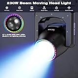 6-Pack Wiwreenm 230W 7R Beam Moving Head Stage Lights 14Gobos 14 Colors Prisms/Wash/Beam/Frost/Rainbow Stage Effect Spotlights 48-Facet Prism 2.3° Beam Angle 18CH DMX512 Sound Activated Lights