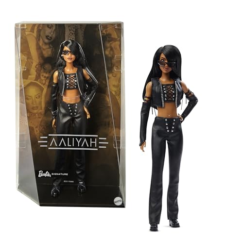 Barbie Signature Aaliyah Collection Doll in Black Faux Leather Outfit, HRM80