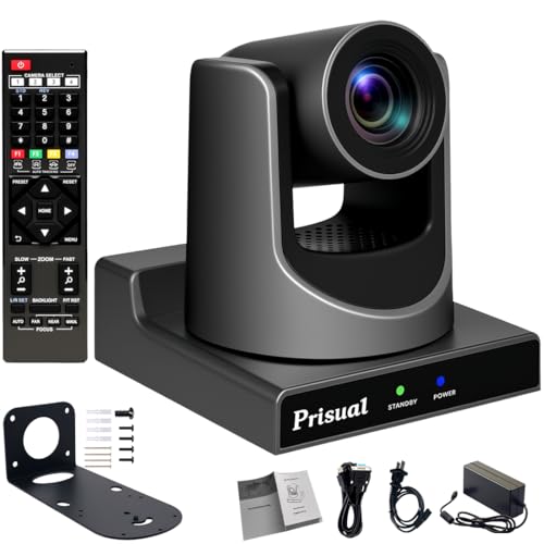 Prisual NDI PTZ Camera 30X Optical Zoom with AI Auto Tracking - SDI/HDMI/USB3.0/NDI HX3/HX2, for Live Streaming, Church, Worship, Broadcast, Live Events - Includes NDI License & PoE Support