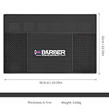 IEBARBER Magnetic Barber Mat for Station Barber Organizer Mat for Clipper Salon Station Tools with 6 Slots for Clippers Salon Barbershop Work Station Pads anti slip 19" X 12.5”-Black