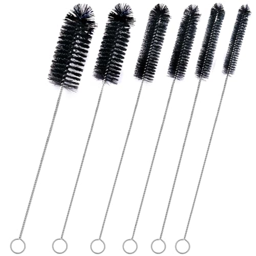Brush Family Straw Cleaner Brush Set,6 Piece 12" Long Pipe Tube Bottle Brushes for Cleaning Narrow Neck Bottles,Coffee Maker,Glass Cups