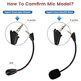 Mic Replacement for HyperX Cloud Alpha Wireless Gaming Headset, 3.5mm Detachable Noise Cancelling Microphone with LED Mute Indicator for PC, Xbox One, PS4, PS5 Black