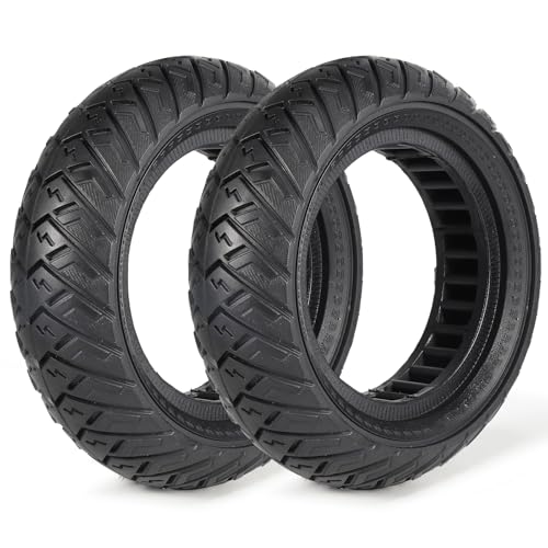 AVOKIN 2 Pack 10x3.0 Off-Road Tire, 255x80(80/65-6) Scooter Tubeless Solid Tire Compatible with 10 Inch Electric Scooter Tire Front or Rear