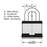 Master Lock Padlock - 2" W Body x 1" L Shackle, Ten (10) Keyed Alike Locks 5 NKA-10 w/Bump Stop Technology